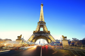 Картинка paris города париж+ франция эйфелева башня огни