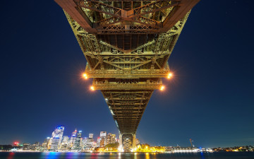 Картинка города -+мосты город мост здания огни sydney+bay+bridge
