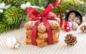 Картинка праздничные угощения xmas merry christmas сладкое выпечка decoration cookies рождество новый год печенье глазурь