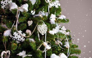 обоя праздничные, Ёлки, елка, шары, новый, год, рождество, украшения, merry, balls, decoration, christmas