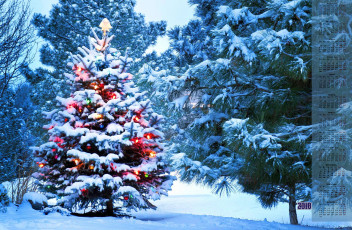 Картинка календари праздники +салюты снег гирлянда елка 2018