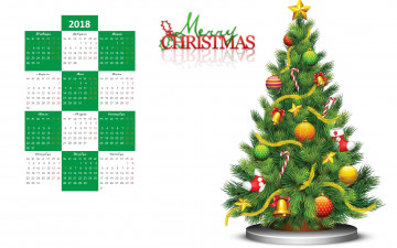 обоя календари, праздники,  салюты, игрушки, елка, 2018