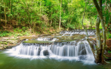 Картинка природа водопады пейзаж деревья водопад осень таиланд