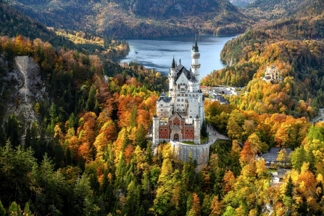 Обои картинки фото neuschwanstein castle, города, замок нойшванштайн , германия, neuschwanstein, castle