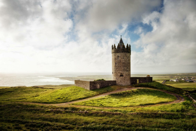 Обои картинки фото города, - дворцы,  замки,  крепости, замок, дунагор, ирландия, архитектура