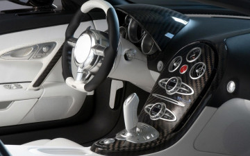 Картинка bugatti veyron автомобили спидометры торпедо салон руль