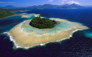 Картинка природа моря океаны растительность острова атолл тропики океан