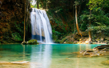 Картинка природа водопады водопад река обрыв лес
