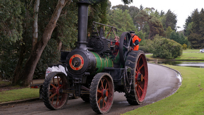 Обои картинки фото 1924 burrell traction engine, техника, тракторы, колесный, трактор, паровой