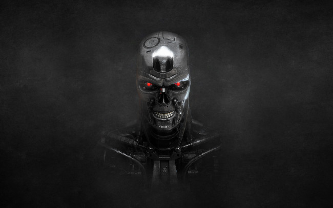 Обои картинки фото терминатор, кино фильмы, terminator salvation, the, terminator, робот, темный, фон