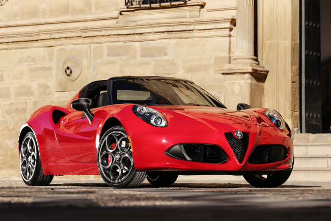 Обои картинки фото автомобили, alfa romeo, красный, 960, us-spec, spider, 4c, alfa, romeo, 2015, г