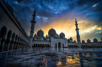 Картинка города абу-даби+ оаэ абу-даби мечеть шейха зайда sheikh zayed grand mosque uae abu dhabi закат