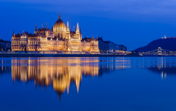 обоя города, будапешт , венгрия, будапешт, danube, budapest, венгерский, парламент, hungarian, parliament, hungary, отражение, здание, дунай, река