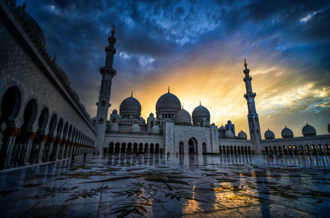 Обои картинки фото города, абу-даби , оаэ, абу-даби, мечеть, шейха, зайда, sheikh, zayed, grand, mosque, uae, abu, dhabi, закат