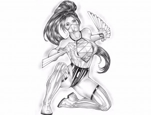 Картинка рисованное комиксы униформа фон девушка скетч