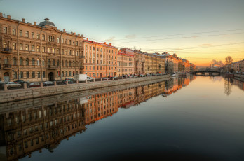 Картинка города санкт-петербург +петергоф+ россия река фонтанка