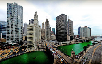Картинка города Чикаго+ сша мосты река