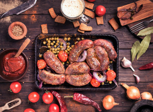 Картинка еда колбасные+изделия колбаски специи перец