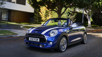 Картинка mini+cabrio+2019 автомобили mini cabrio 2019 blue