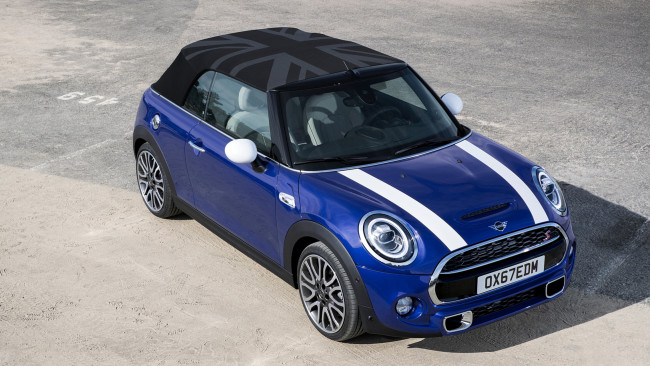 Обои картинки фото mini cabrio 2019, автомобили, mini, cabrio, 2019, blue