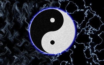 Картинка 3д графика yin yang инь Янь