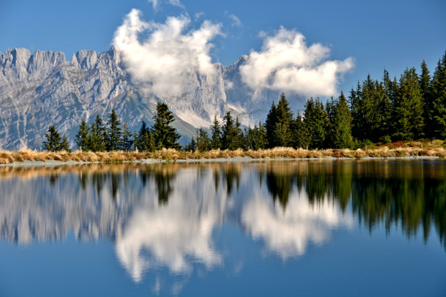 Обои картинки фото природа, реки, озера, деревья, озеро, горы