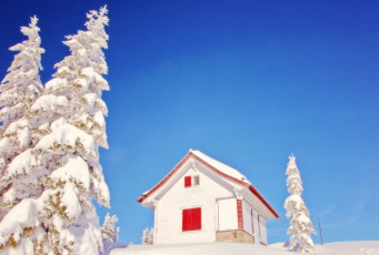 Картинка switzerland разное сооружения постройки швейцария зима снег ели домик