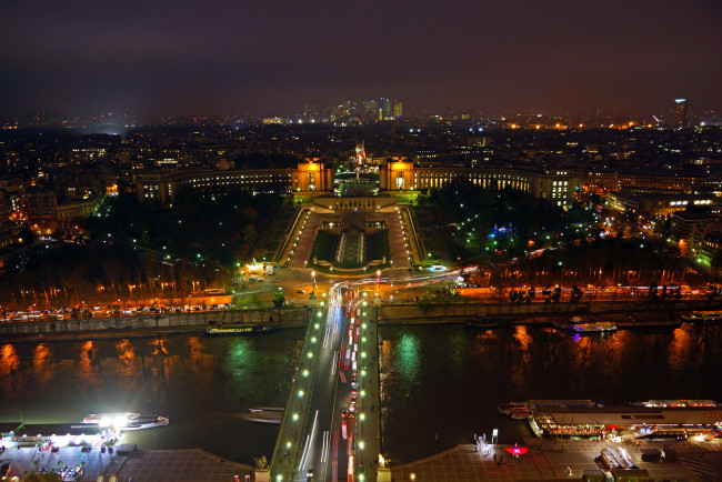 Обои картинки фото города, париж, франция, ночь, огни