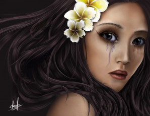 Картинка фэнтези девушки испуг слезы девушка цветы