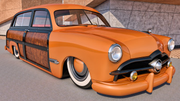 Картинка автомобили 3д station woody 1949 ford wagon