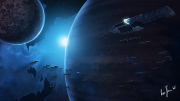 Картинка фэнтези космические+корабли +звездолеты +станции планеты флот звездный корабли космические