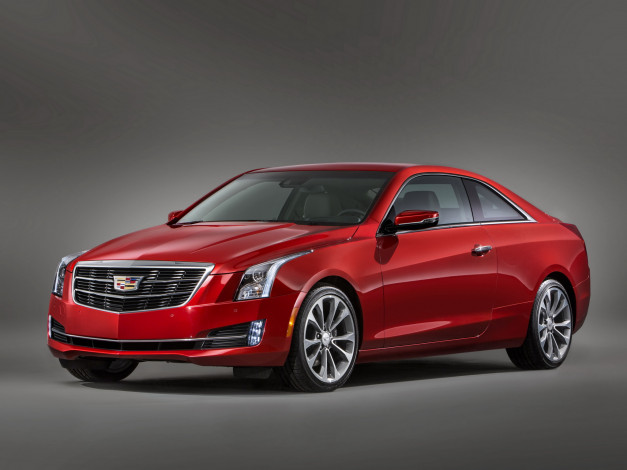 Обои картинки фото автомобили, cadillac, ats, coupe, 2014г, красный