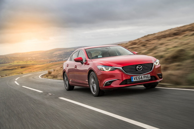 Обои картинки фото автомобили, mazda, красный, sedan, mazda6, 2015г, gj, uk-spec