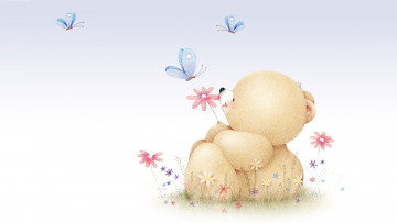 Картинка рисованное мишки+тэдди forever friends deckchair bear арт мишка настроение лето бабочка детская