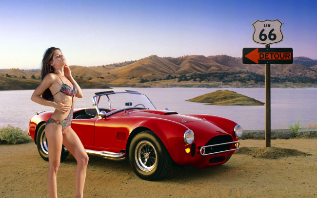 Обои картинки фото автомобили, -авто с девушками, shelby, cobra, 427