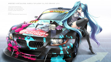 Картинка аниме vocaloid goodsmile racing bmw hatsune miku