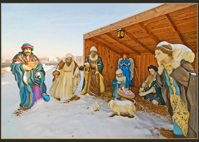 Обои картинки фото рисованные, религия, рождество