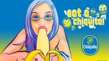 обоя chiquita, бренды, банан, девушка