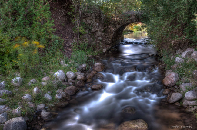 Обои картинки фото природа, реки, озера, река, мост, арка, камни