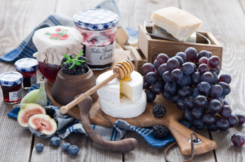 Картинка еда разное инжир джем сыр виноград