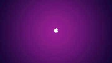 Картинка компьютеры apple логотип яблоко фиолетовый фон