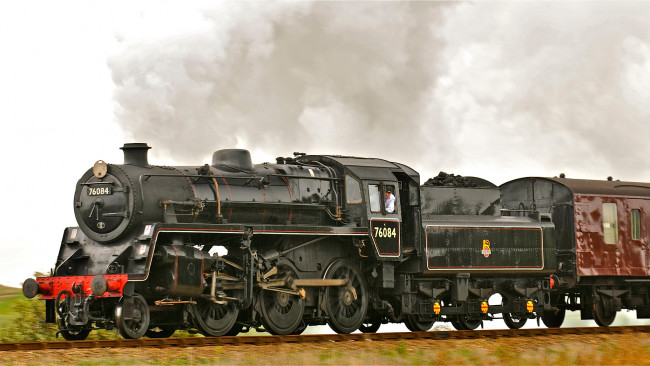 Обои картинки фото техника, паровозы, дорога, железная, поезд, паровоз, рельсы