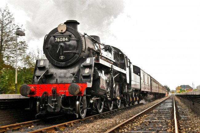Обои картинки фото техника, паровозы, поезд, железная, паровоз, рельсы, дорога