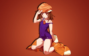Картинка аниме bakemonogatari фон девушка арт sengoku nadeko watanabe akio шляпа купальник оберег пиджак