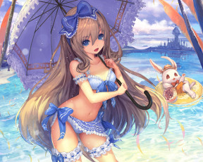Картинка аниме alice+in+wonderland tachikawa mushimaro алиса кролик зонт