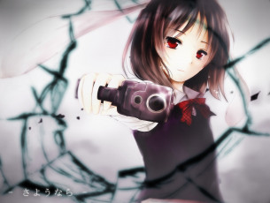 Картинка аниме оружие +техника +технологии девочка пистолет