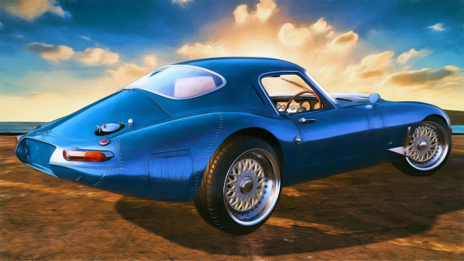 Обои картинки фото автомобили, рисованные, jaguar, 1963г
