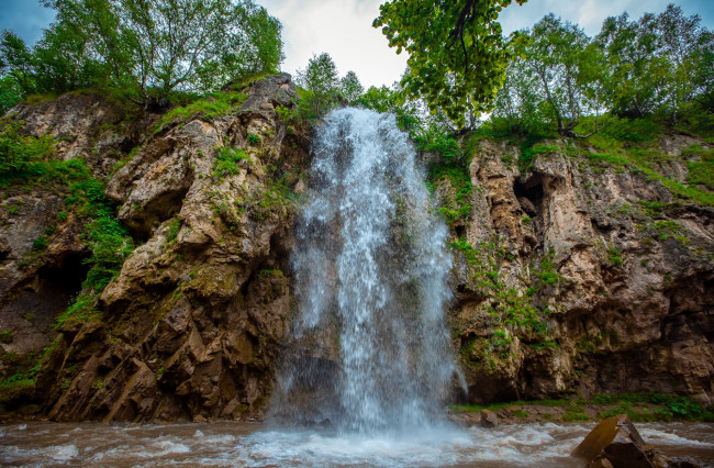 Обои картинки фото водопад, природа, водопады, кавказ, карачаево-Черкесия