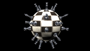 Картинка 3д+графика моделирование+ modeling шахматы шар