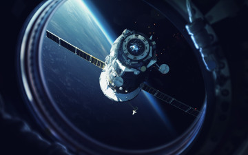 Картинка космос космические+корабли +космические+станции галактика вселенная полет космический корабль роскосмос земля союз